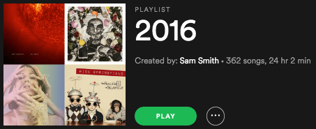 Doc's 2016 Playlist